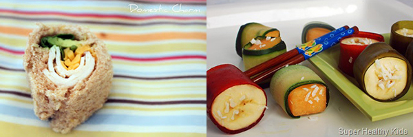 Sushi sandwich and fruit sushi
